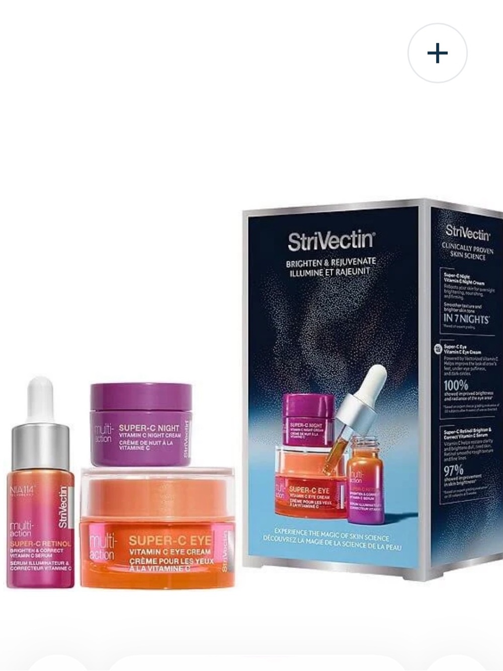 NEW IN BOX StriVectin Skin Care Trio. SUPER C night cream, eye cream, retinol